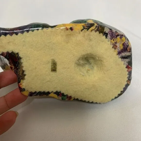 Vintage 1960's  Floral Fabric Glazed  Decoupage Cat Figurine, ceramic decorative - Picture 4 of 9